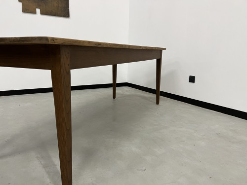 Table de ferme des années 50 en chêne et pin, vue 25