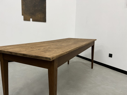 Table de ferme des années 50 en chêne et pin, vue 27
