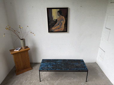Table basse en métal et céramique signée J. Belarti, circa 1970, vue 3