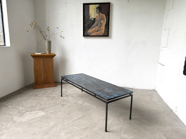 Table basse en métal et céramique signée J. Belarti, circa 1970, vue 19