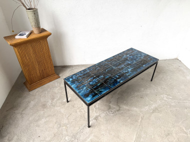 Table basse en métal et céramique signée J. Belarti, circa 1970, vue 20
