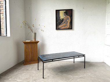 Table basse en métal et céramique signée J. Belarti, circa 1970, vue 24