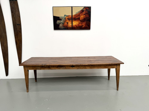 Table de ferme XXL ancienne en noyer, vue 5