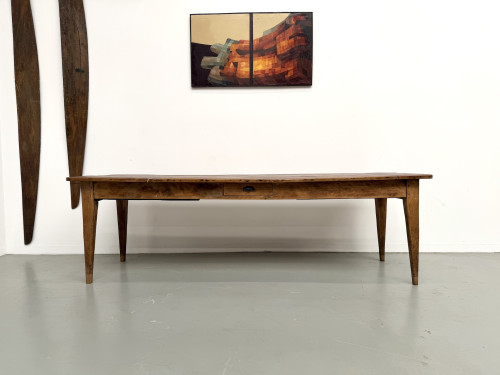 Table de ferme XXL ancienne en noyer, vue 6