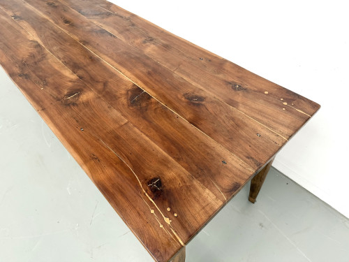 Table de ferme XXL ancienne en noyer, vue 8
