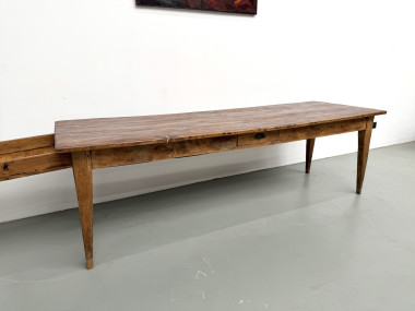 Table de ferme XXL ancienne en noyer, vue 16