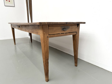 Table de ferme XXL ancienne en noyer, vue 17