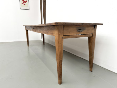 Table de ferme XXL ancienne en noyer, vue 18