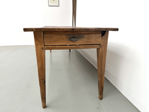 Table de ferme XXL ancienne en noyer, vue 19