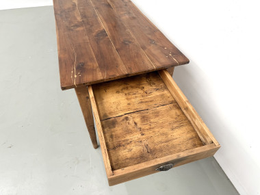 Table de ferme XXL ancienne en noyer, vue 21