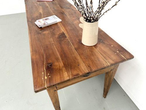 Table de ferme XXL ancienne en noyer, vue 28