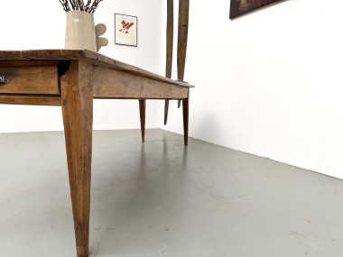 Table de ferme XXL ancienne en noyer, vue 33