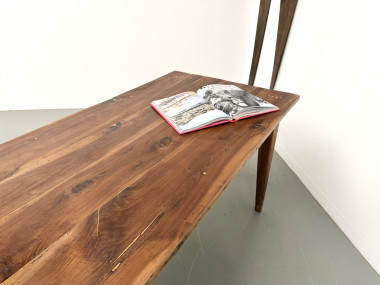 Table de ferme XXL ancienne en noyer, vue 34