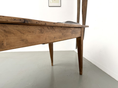 Table de ferme XXL ancienne en noyer, vue 35