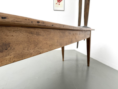 Table de ferme XXL ancienne en noyer, vue 36