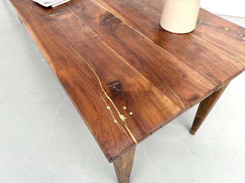 Table de ferme XXL ancienne en noyer, vue 37