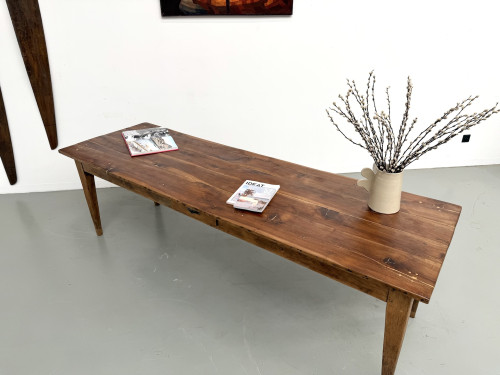 Table de ferme XXL ancienne en noyer, vue 41