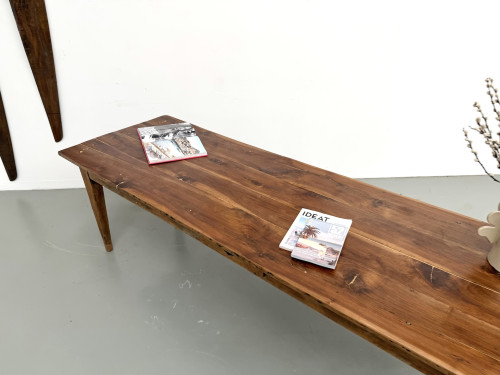 Table de ferme XXL ancienne en noyer, vue 42