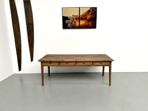 Ancienne table d'école à 8 tiroirs, vue 3