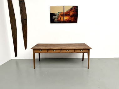 Ancienne table d'école à 8 tiroirs, vue 3