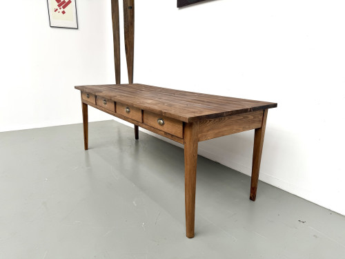 Ancienne table d'école à 8 tiroirs, vue 11