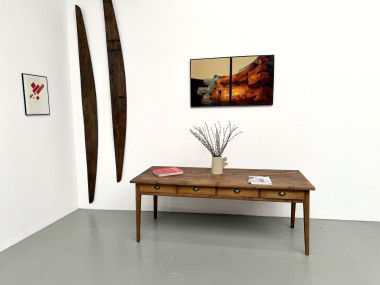 Ancienne table d'école à 8 tiroirs, vue 16