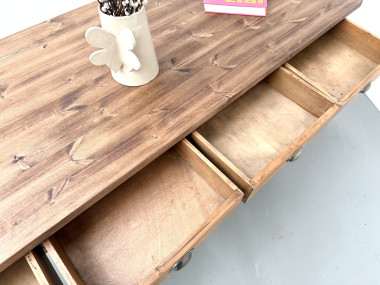 Ancienne table d'école à 8 tiroirs, vue 27