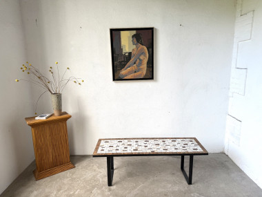 Table basse moderniste en céramique émaillée, circa 1960, vue 1