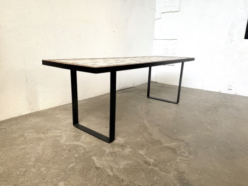 Table basse moderniste en céramique émaillée, circa 1960, vue 13