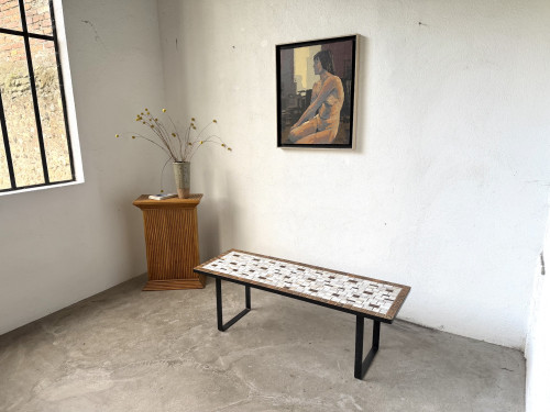 Table basse moderniste en céramique émaillée, circa 1960, vue 18
