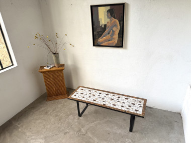 Table basse moderniste en céramique émaillée, circa 1960, vue 19