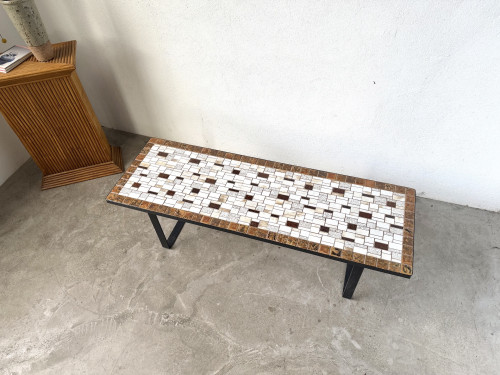 Table basse moderniste en céramique émaillée, circa 1960, vue 20