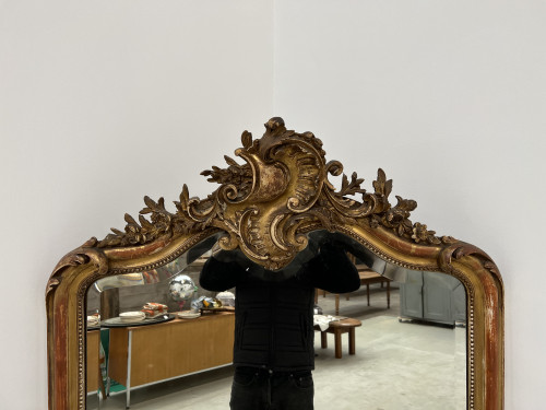 Grand miroir XIXème siècle de style Louis XV, vue 4