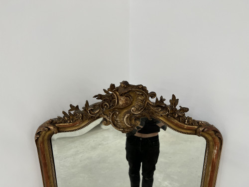 Grand miroir XIXème siècle de style Louis XV, vue 8