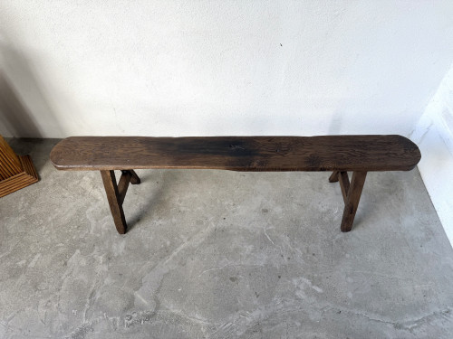 Banc ancien en chêne massif, circa 1900, vue 3