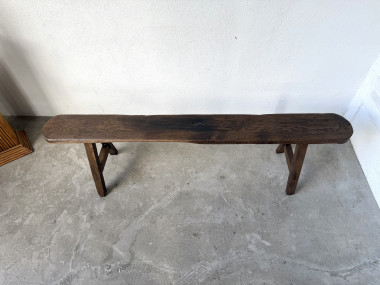 Banc ancien en chêne massif, circa 1900, vue 3