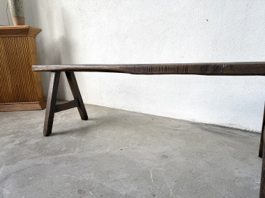 Banc ancien en chêne massif, circa 1900, vue 5