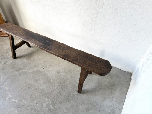 Banc ancien en chêne massif, circa 1900, vue 6