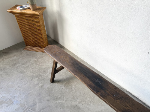 Banc ancien en chêne massif, circa 1900, vue 7