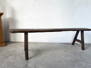 Banc ancien en chêne massif, circa 1900, vue 11