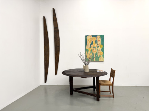 Table ronde art populaire en chêne, circa 1880, vue 6