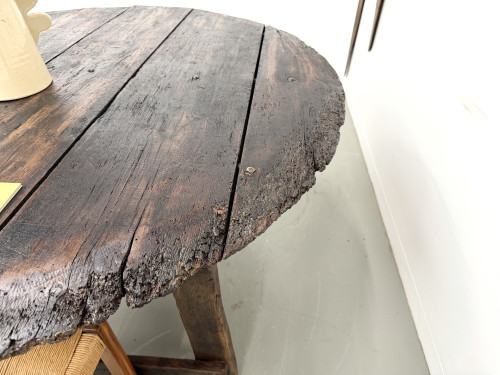 Table ronde art populaire en chêne, circa 1880, vue 13