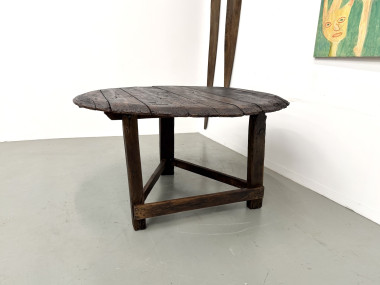 Table ronde art populaire en chêne, circa 1880, vue 14