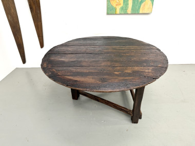 Table ronde art populaire en chêne, circa 1880, vue 16