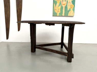 Table ronde art populaire en chêne, circa 1880, vue 17