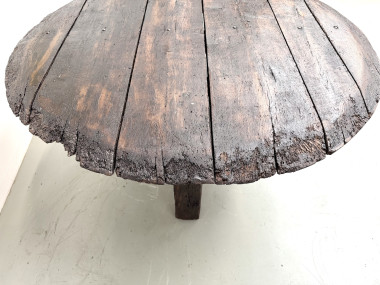 Table ronde art populaire en chêne, circa 1880, vue 18
