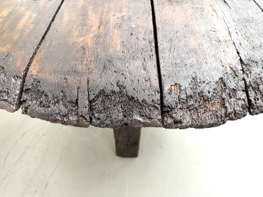Table ronde art populaire en chêne, circa 1880, vue 19