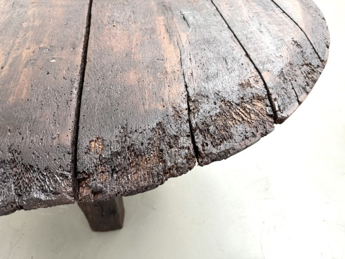 Table ronde art populaire en chêne, circa 1880, vue 20