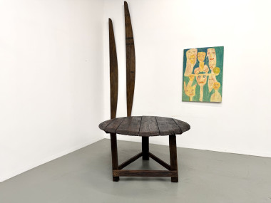 Table ronde art populaire en chêne, circa 1880, vue 24
