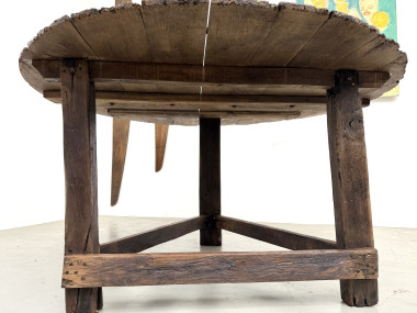 Table ronde art populaire en chêne, circa 1880, vue 26